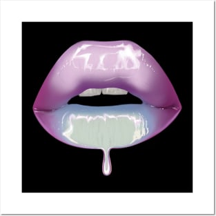 Hologram Lips Posters and Art